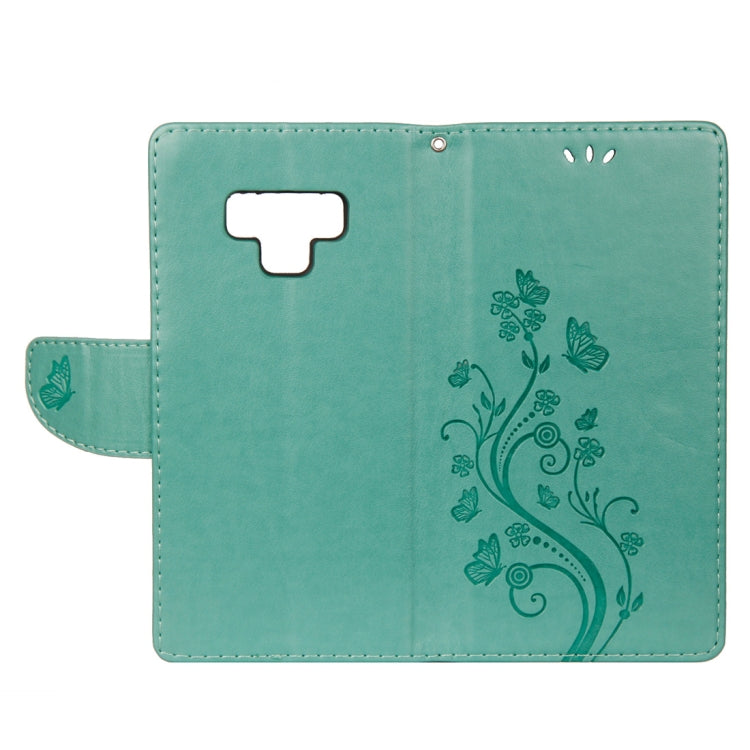 Embossed Butterfly Pattern Horizontal Flip Leather Case with Card Slot & Holder & Wallet & Lanyard For Galaxy Note9