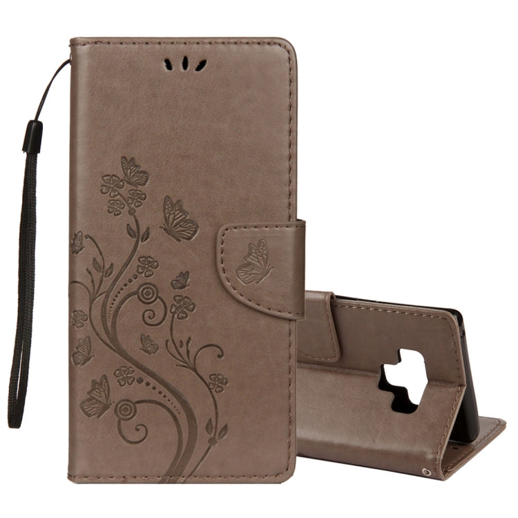 Embossed Butterfly Pattern Horizontal Flip Leather Case with Card Slot & Holder & Wallet & Lanyard For Galaxy Note9