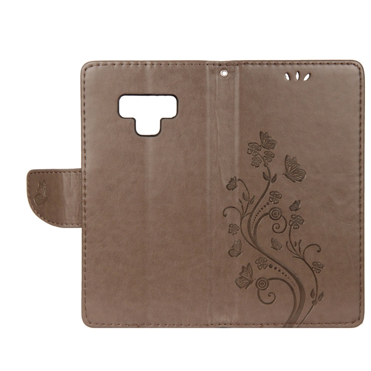 Embossed Butterfly Pattern Horizontal Flip Leather Case with Card Slot & Holder & Wallet & Lanyard For Galaxy Note9