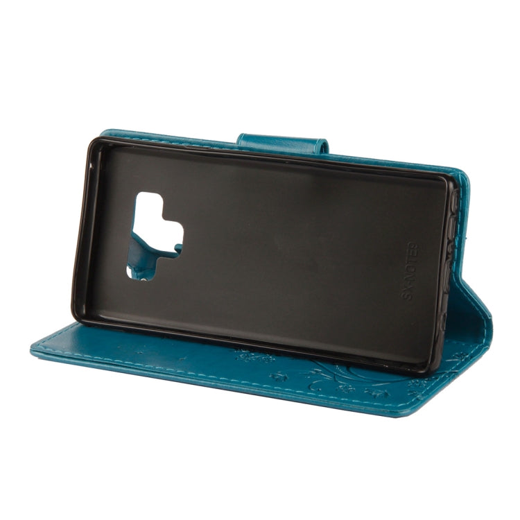 Embossed Butterfly Pattern Horizontal Flip Leather Case with Card Slot & Holder & Wallet & Lanyard For Galaxy Note9