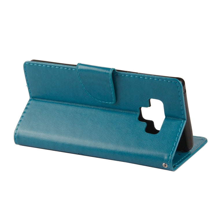 Embossed Butterfly Pattern Horizontal Flip Leather Case with Card Slot & Holder & Wallet & Lanyard For Galaxy Note9