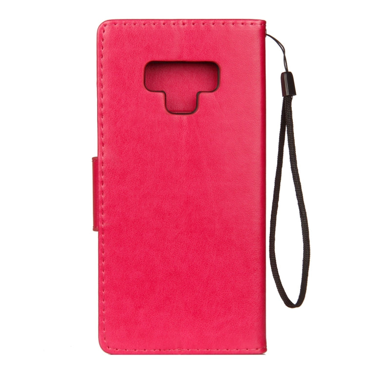 Embossed Butterfly Pattern Horizontal Flip Leather Case with Card Slot & Holder & Wallet & Lanyard For Galaxy Note9