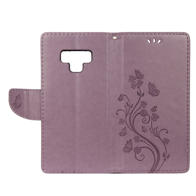 Embossed Butterfly Pattern Horizontal Flip Leather Case with Card Slot & Holder & Wallet & Lanyard For Galaxy Note9