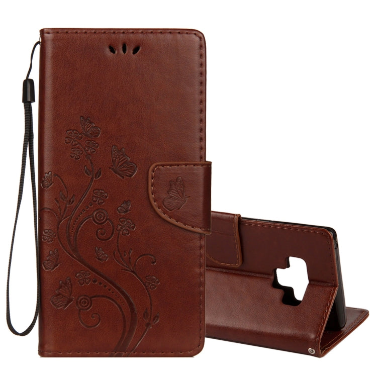 Embossed Butterfly Pattern Horizontal Flip Leather Case with Card Slot & Holder & Wallet & Lanyard For Galaxy Note9