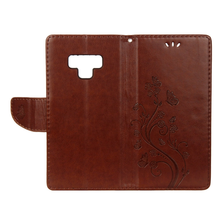 Embossed Butterfly Pattern Horizontal Flip Leather Case with Card Slot & Holder & Wallet & Lanyard For Galaxy Note9