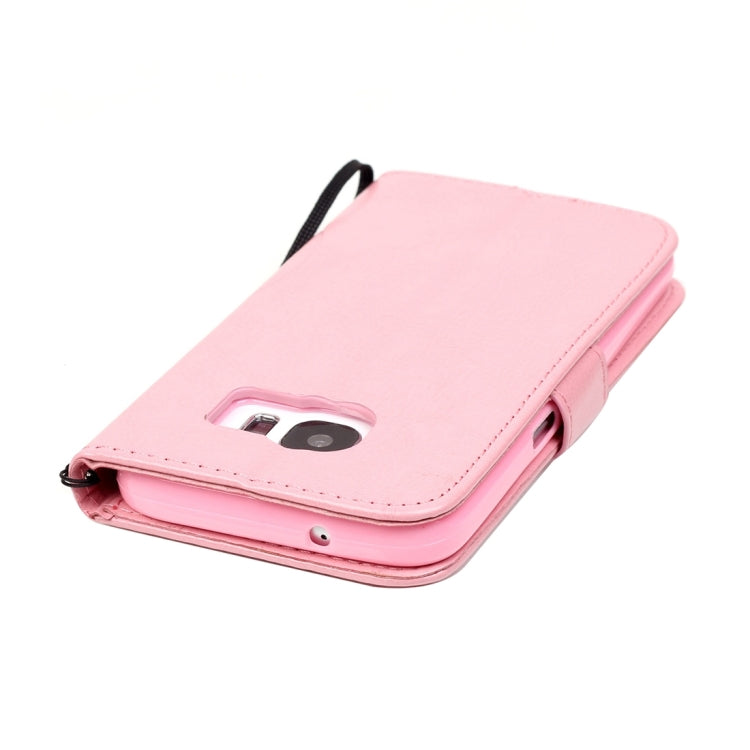 For Galaxy S7 / G930 Heart Diamond Encrusted Flowers Embossing Horizontal Flip Leather Case with Holder & Card Slots & Wallet & Lanyard