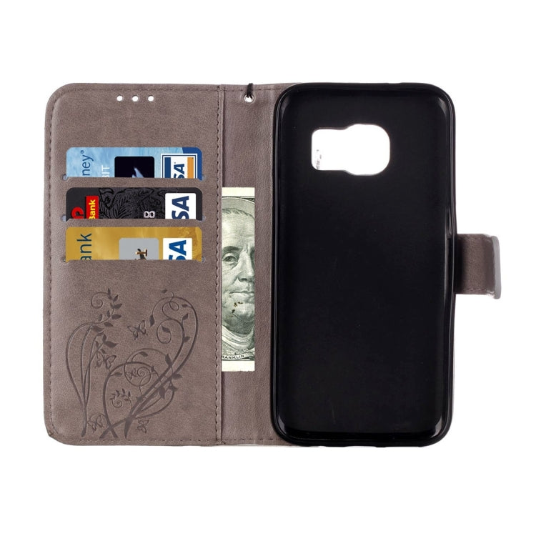 For Galaxy S7 / G930 Heart Diamond Encrusted Flowers Embossing Horizontal Flip Leather Case with Holder & Card Slots & Wallet & Lanyard