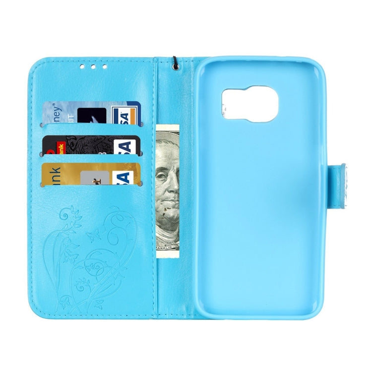 For Galaxy S7 / G930 Heart Diamond Encrusted Flowers Embossing Horizontal Flip Leather Case with Holder & Card Slots & Wallet & Lanyard