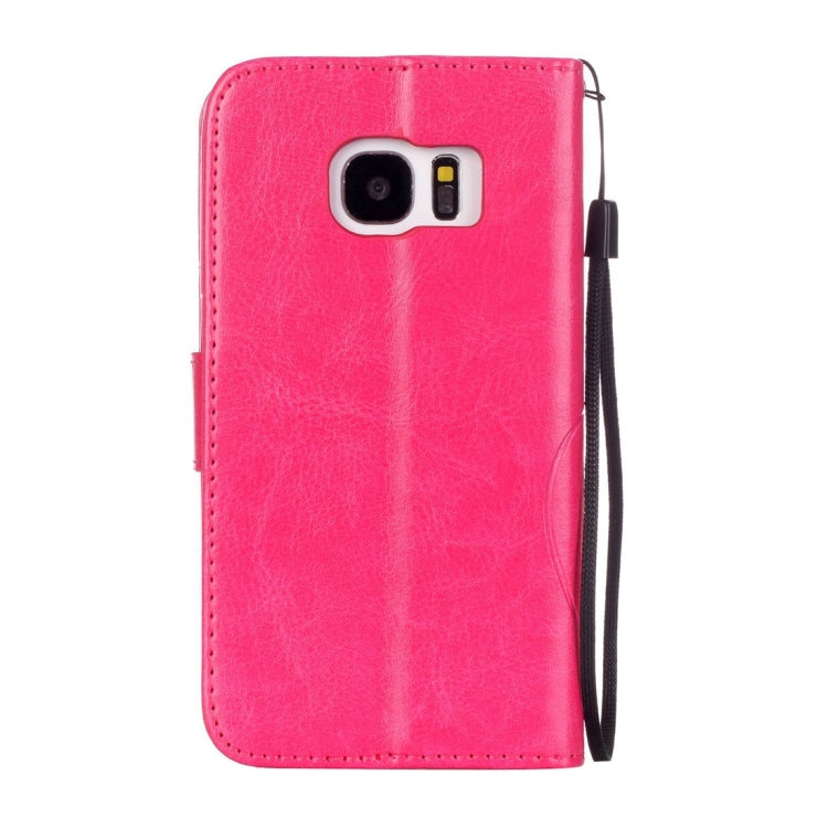 For Galaxy S7 / G930 Heart Diamond Encrusted Flowers Embossing Horizontal Flip Leather Case with Holder & Card Slots & Wallet & Lanyard