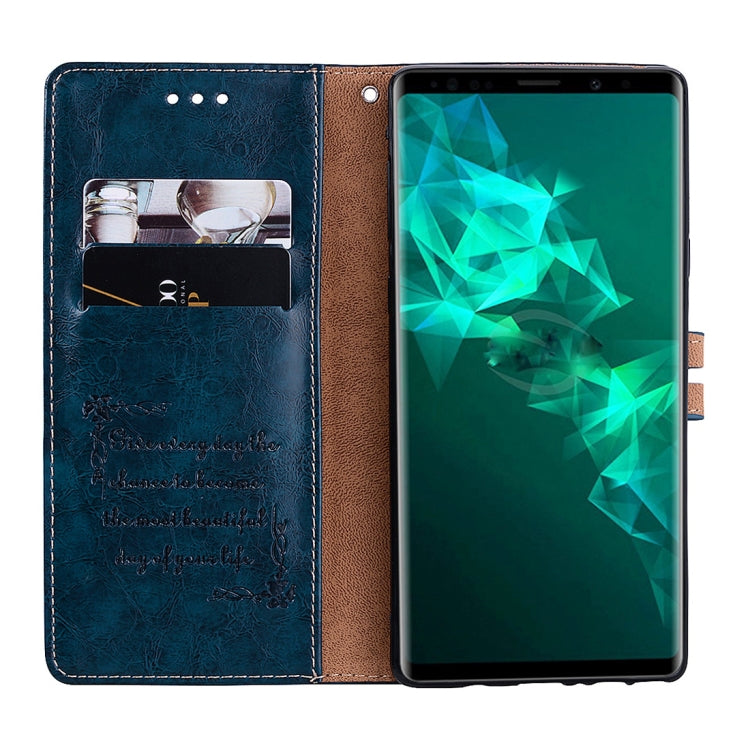 Business Style Oil Wax Texture Horizontal Flip Leather Case, with Holder & Card Slots & Wallet For Galaxy Note9