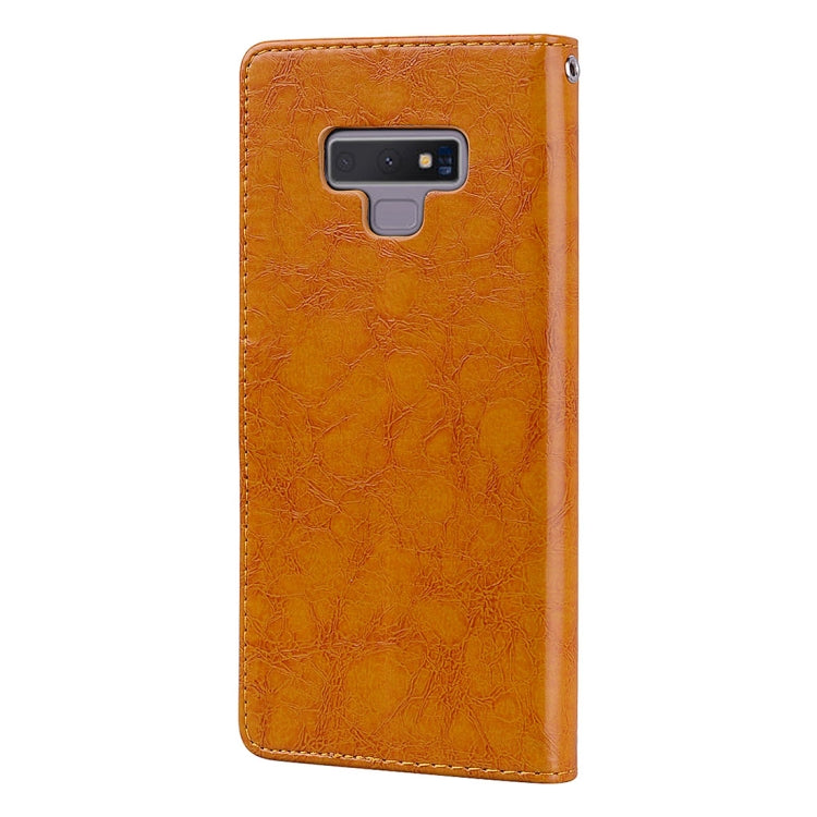 Business Style Oil Wax Texture Horizontal Flip Leather Case, with Holder & Card Slots & Wallet For Galaxy Note9