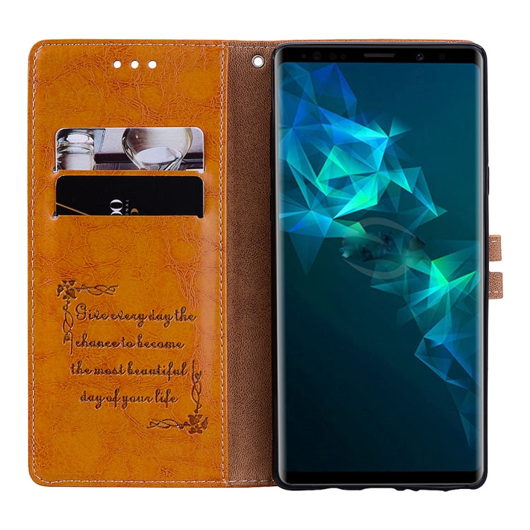 Business Style Oil Wax Texture Horizontal Flip Leather Case, with Holder & Card Slots & Wallet For Galaxy Note9