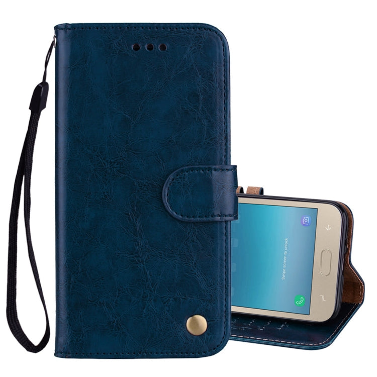 Business Style Oil Wax Texture Horizontal Flip Leather Case, with Holder & Card Slots & Wallet For Galaxy J2 Pro (2018)