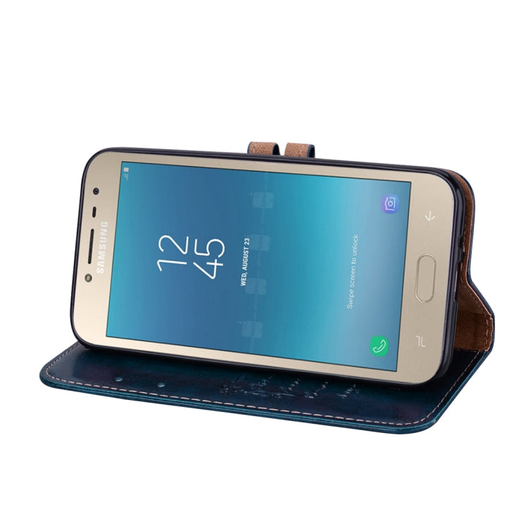 Business Style Oil Wax Texture Horizontal Flip Leather Case, with Holder & Card Slots & Wallet For Galaxy J2 Pro (2018)