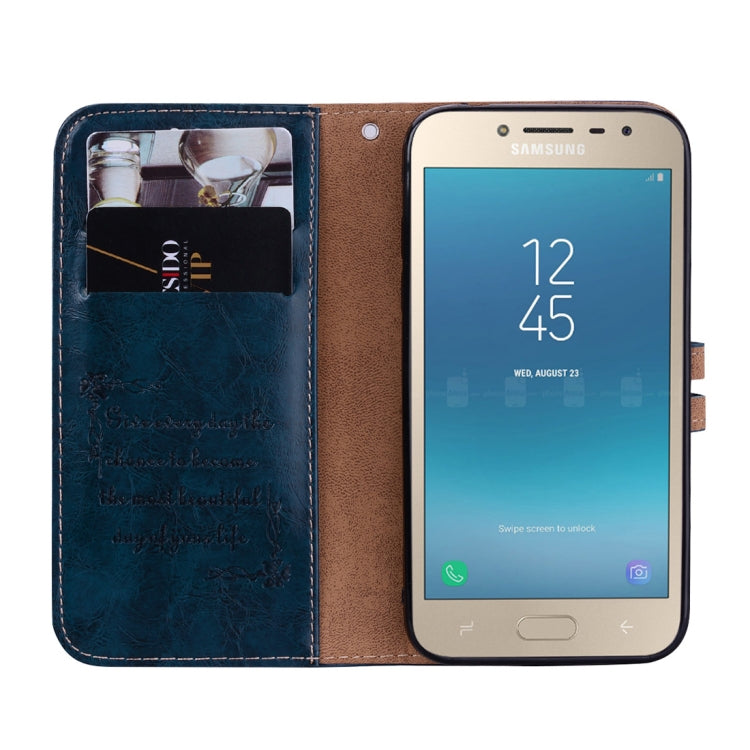 Business Style Oil Wax Texture Horizontal Flip Leather Case, with Holder & Card Slots & Wallet For Galaxy J2 Pro (2018)