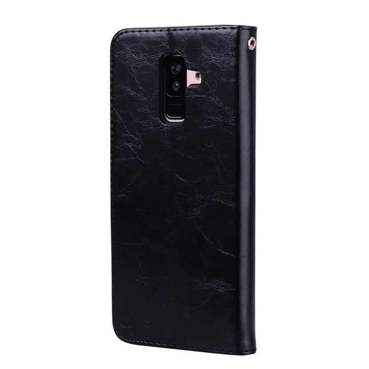 Business Style Oil Wax Texture Horizontal Flip Leather Case, with Holder & Card Slots & Wallet For Galaxy J8 (2018) (EU Version)