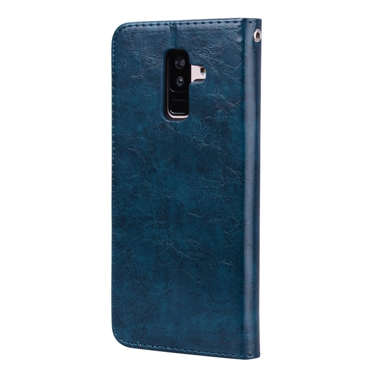 Business Style Oil Wax Texture Horizontal Flip Leather Case, with Holder & Card Slots & Wallet For Galaxy J8 (2018) (EU Version)
