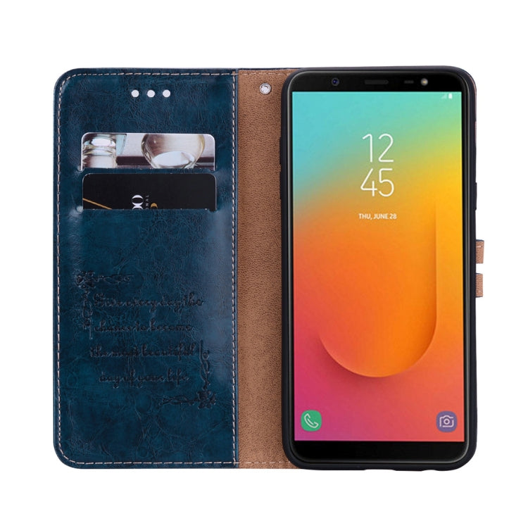 Business Style Oil Wax Texture Horizontal Flip Leather Case, with Holder & Card Slots & Wallet For Galaxy J8 (2018) (EU Version)