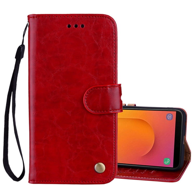 Business Style Oil Wax Texture Horizontal Flip Leather Case, with Holder & Card Slots & Wallet For Galaxy J8 (2018) (EU Version)