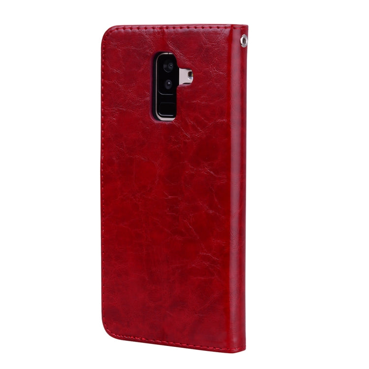 Business Style Oil Wax Texture Horizontal Flip Leather Case, with Holder & Card Slots & Wallet For Galaxy J8 (2018) (EU Version)