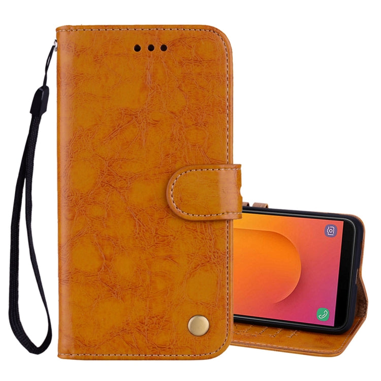 Business Style Oil Wax Texture Horizontal Flip Leather Case, with Holder & Card Slots & Wallet For Galaxy J8 (2018) (EU Version)