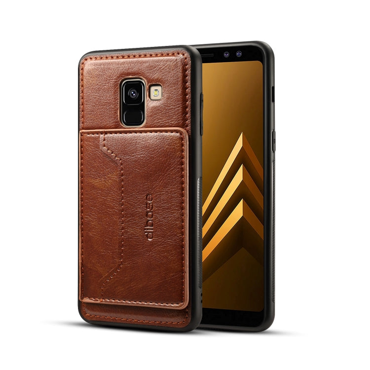Dibase TPU + PC + PU Crazy Horse Texture Leather Case for Galaxy A6 (2018), with Holder & Card Slots