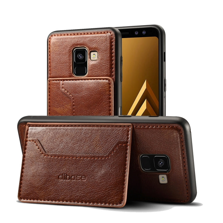 Dibase TPU + PC + PU Crazy Horse Texture Leather Case for Galaxy A6 (2018), with Holder & Card Slots
