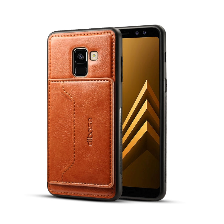 Dibase TPU + PC + PU Crazy Horse Texture Leather Case for Galaxy A6 (2018), with Holder & Card Slots