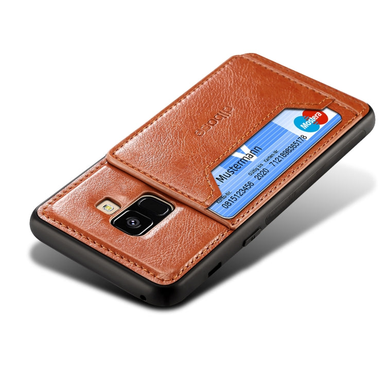 Dibase TPU + PC + PU Crazy Horse Texture Leather Case for Galaxy A6 (2018), with Holder & Card Slots