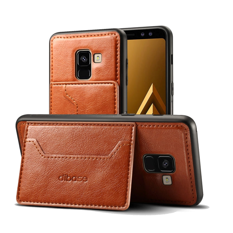 Dibase TPU + PC + PU Crazy Horse Texture Leather Case for Galaxy A6 (2018), with Holder & Card Slots