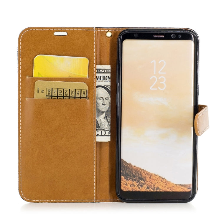 For Galaxy S8 + / G9550 Denim Texture Leather Case with Holder & Card Slots & Wallet & Lanyard