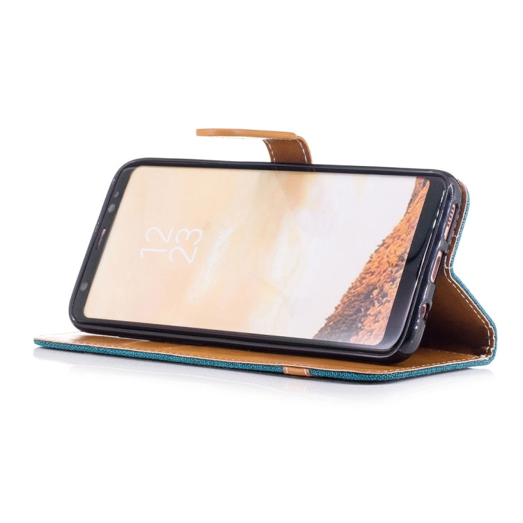 For Galaxy S8 + / G9550 Denim Texture Leather Case with Holder & Card Slots & Wallet & Lanyard