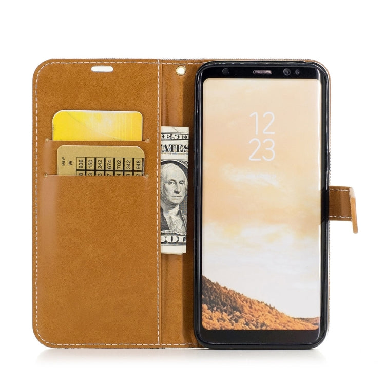 For Galaxy S8 + / G9550 Denim Texture Leather Case with Holder & Card Slots & Wallet & Lanyard