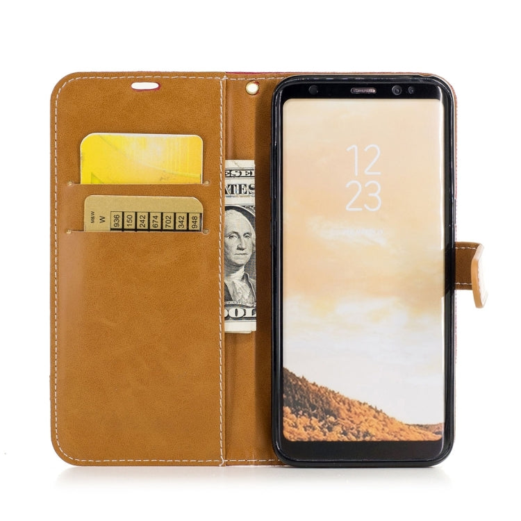 For Galaxy S8 + / G9550 Denim Texture Leather Case with Holder & Card Slots & Wallet & Lanyard