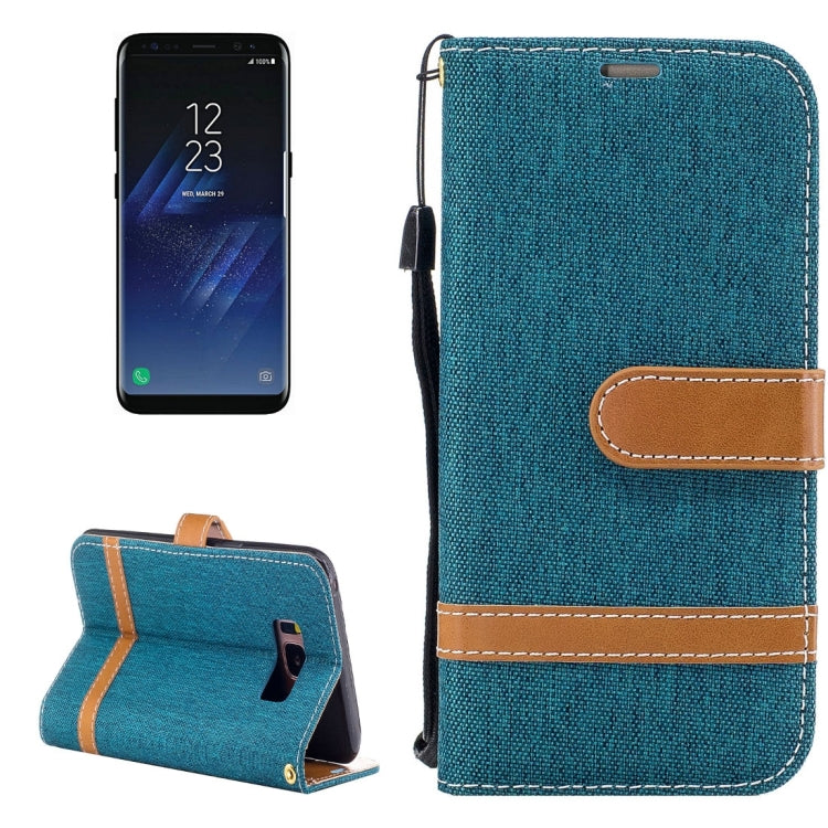 For Galaxy S8 Denim Texture Leather Case with Holder & Card Slots & Wallet & Lanyard