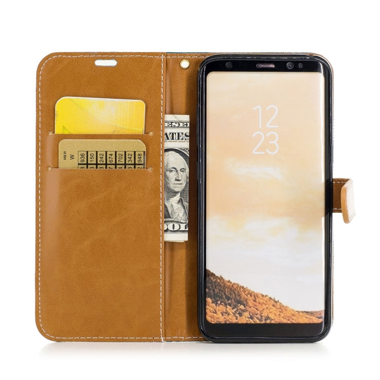 For Galaxy S8 Denim Texture Leather Case with Holder & Card Slots & Wallet & Lanyard