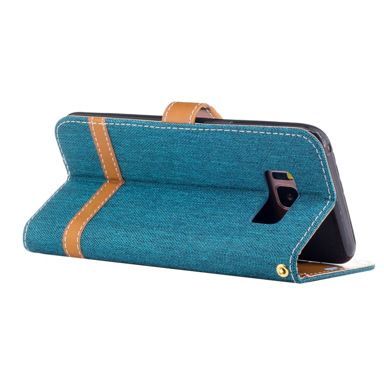 For Galaxy S8 Denim Texture Leather Case with Holder & Card Slots & Wallet & Lanyard