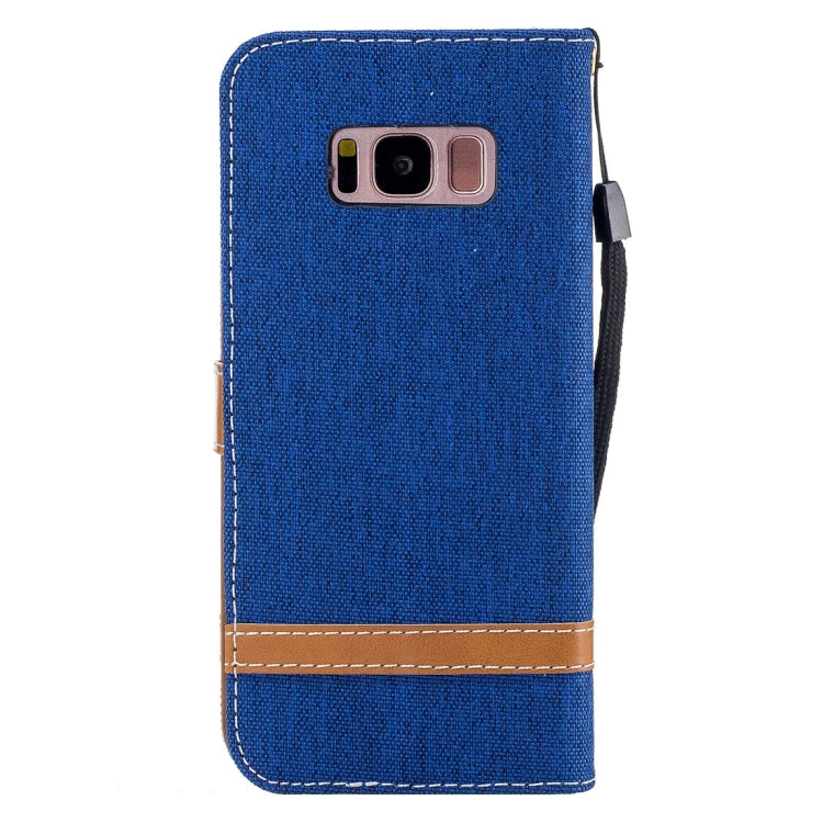 For Galaxy S8 Denim Texture Leather Case with Holder & Card Slots & Wallet & Lanyard