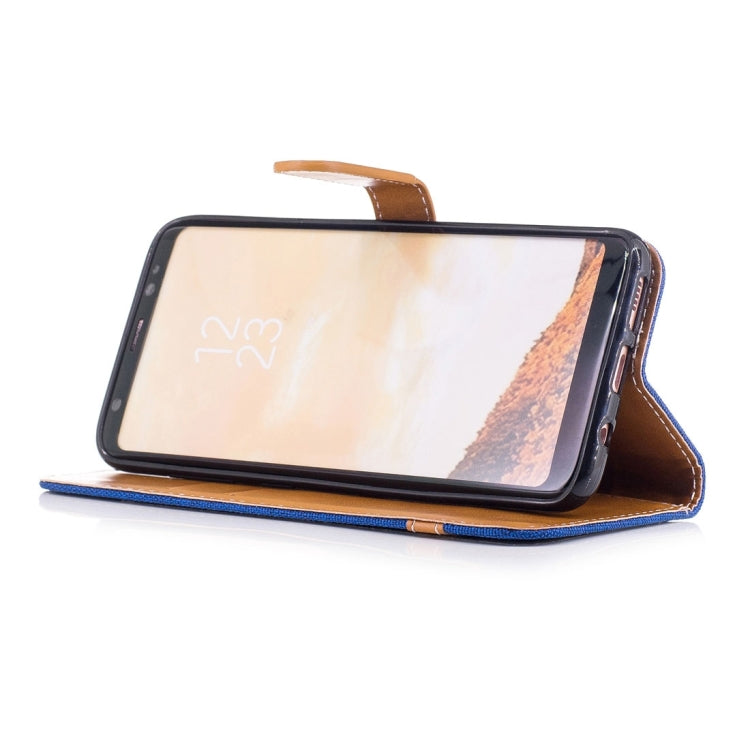 For Galaxy S8 Denim Texture Leather Case with Holder & Card Slots & Wallet & Lanyard