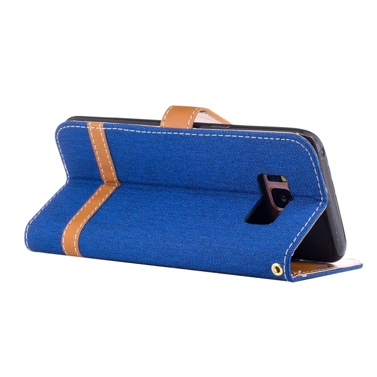 For Galaxy S8 Denim Texture Leather Case with Holder & Card Slots & Wallet & Lanyard
