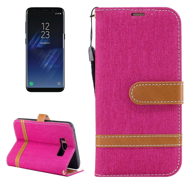 For Galaxy S8 Denim Texture Leather Case with Holder & Card Slots & Wallet & Lanyard