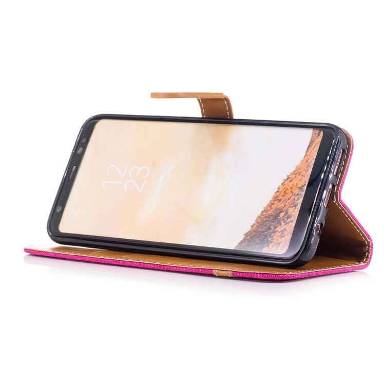 For Galaxy S8 Denim Texture Leather Case with Holder & Card Slots & Wallet & Lanyard