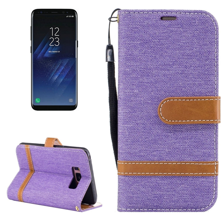 For Galaxy S8 Denim Texture Leather Case with Holder & Card Slots & Wallet & Lanyard