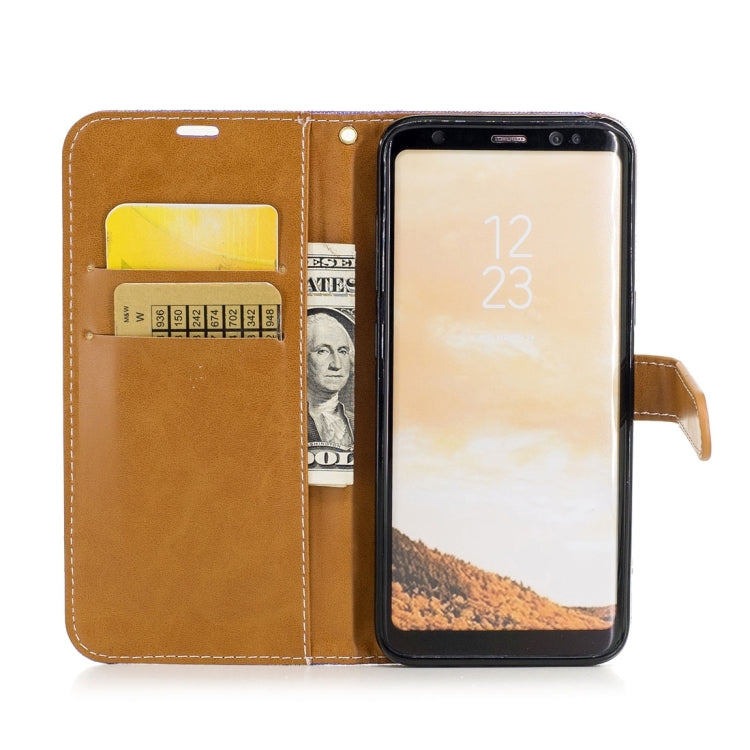 For Galaxy S8 Denim Texture Leather Case with Holder & Card Slots & Wallet & Lanyard