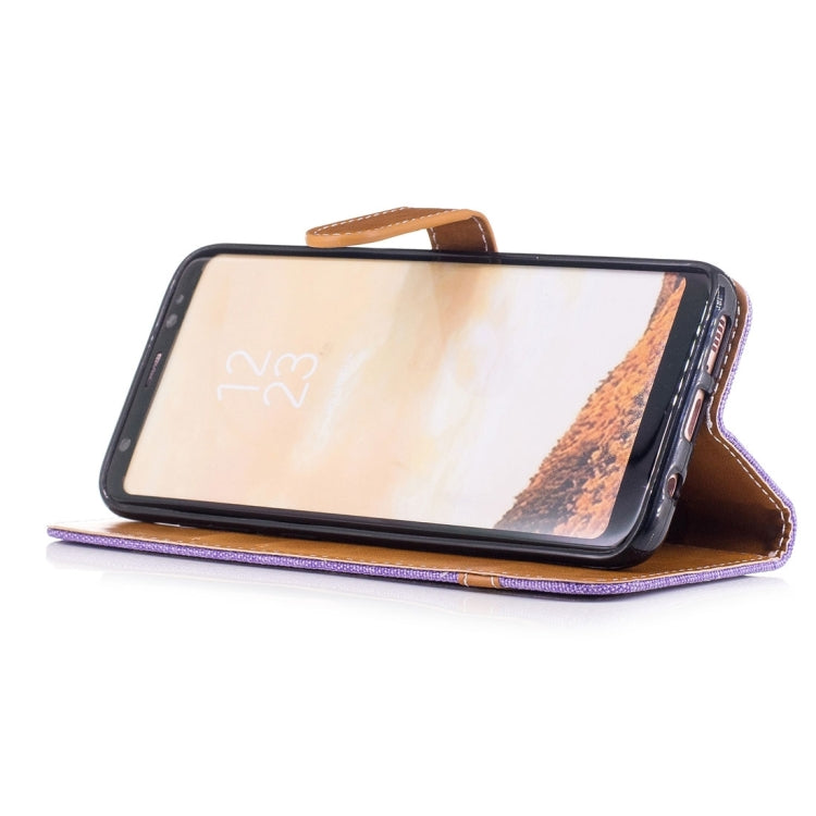 For Galaxy S8 Denim Texture Leather Case with Holder & Card Slots & Wallet & Lanyard