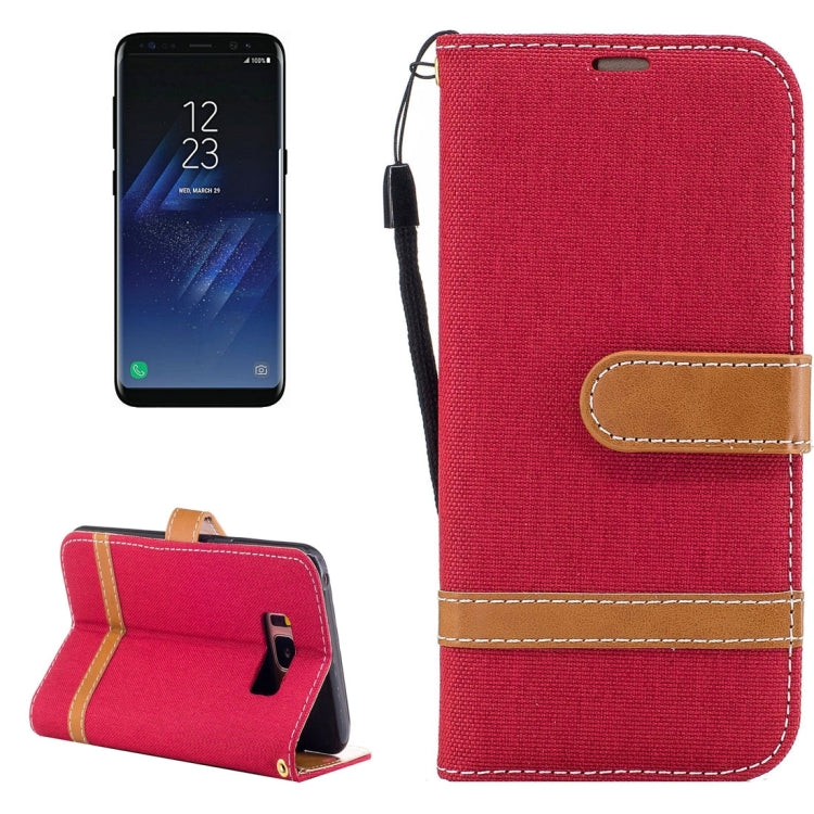 For Galaxy S8 Denim Texture Leather Case with Holder & Card Slots & Wallet & Lanyard
