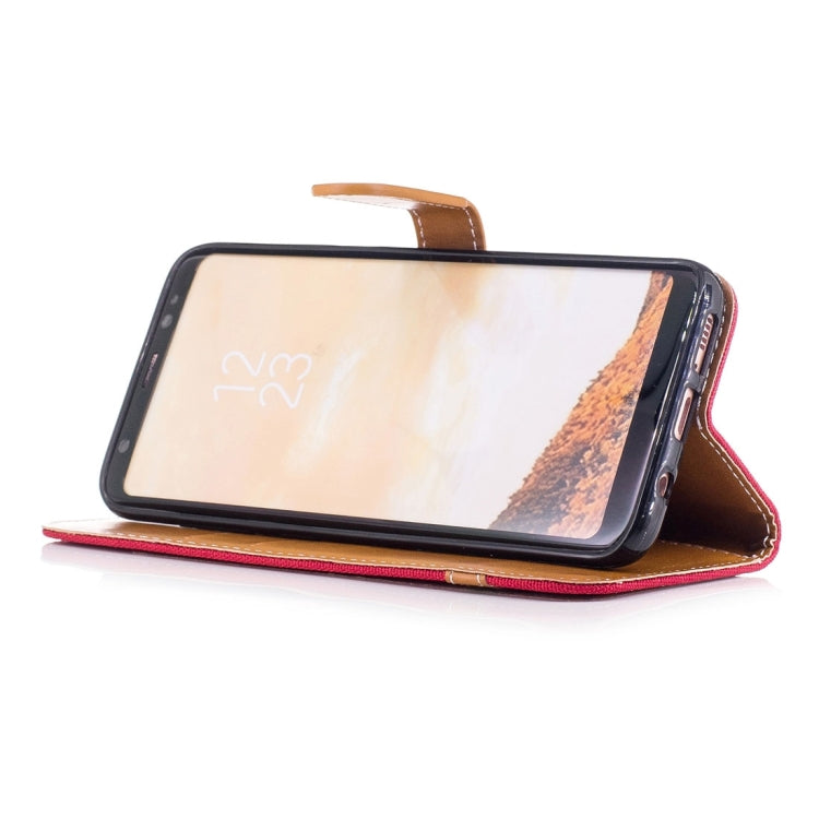 For Galaxy S8 Denim Texture Leather Case with Holder & Card Slots & Wallet & Lanyard
