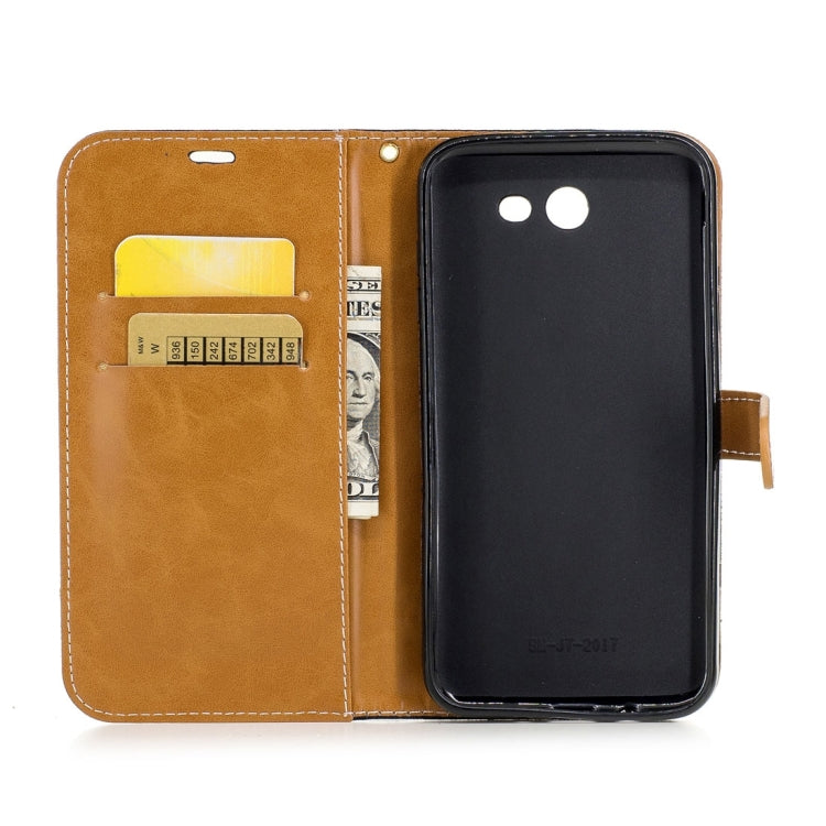 For Galaxy J7 (2017) (US Version) Denim Texture Leather Case with Holder & Card Slots & Wallet & Lanyard