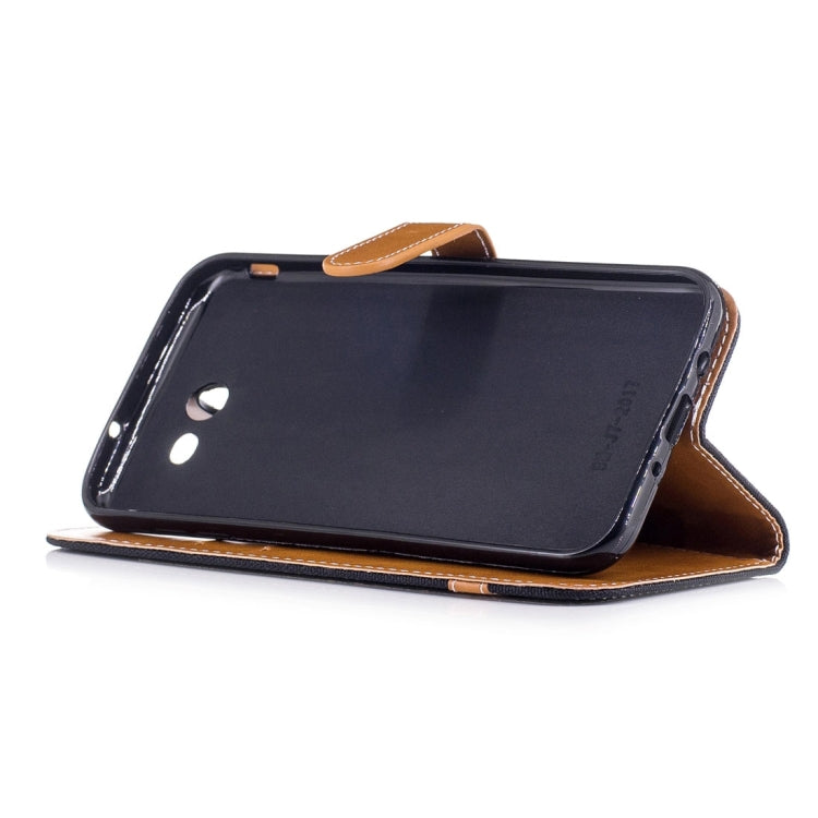 For Galaxy J7 (2017) (US Version) Denim Texture Leather Case with Holder & Card Slots & Wallet & Lanyard