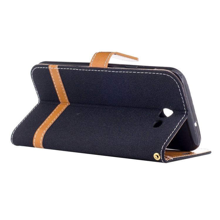 For Galaxy J7 (2017) (US Version) Denim Texture Leather Case with Holder & Card Slots & Wallet & Lanyard
